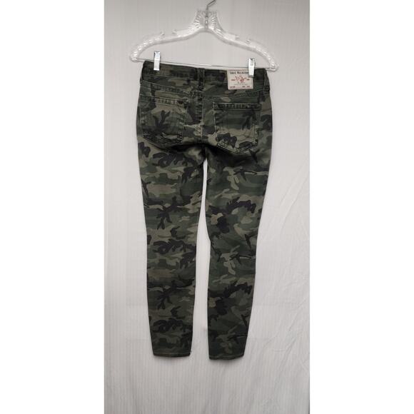 True Religion Camouflage Skinny Halle Jeans Size 27 Multicolor Green - Picture 3 of 9